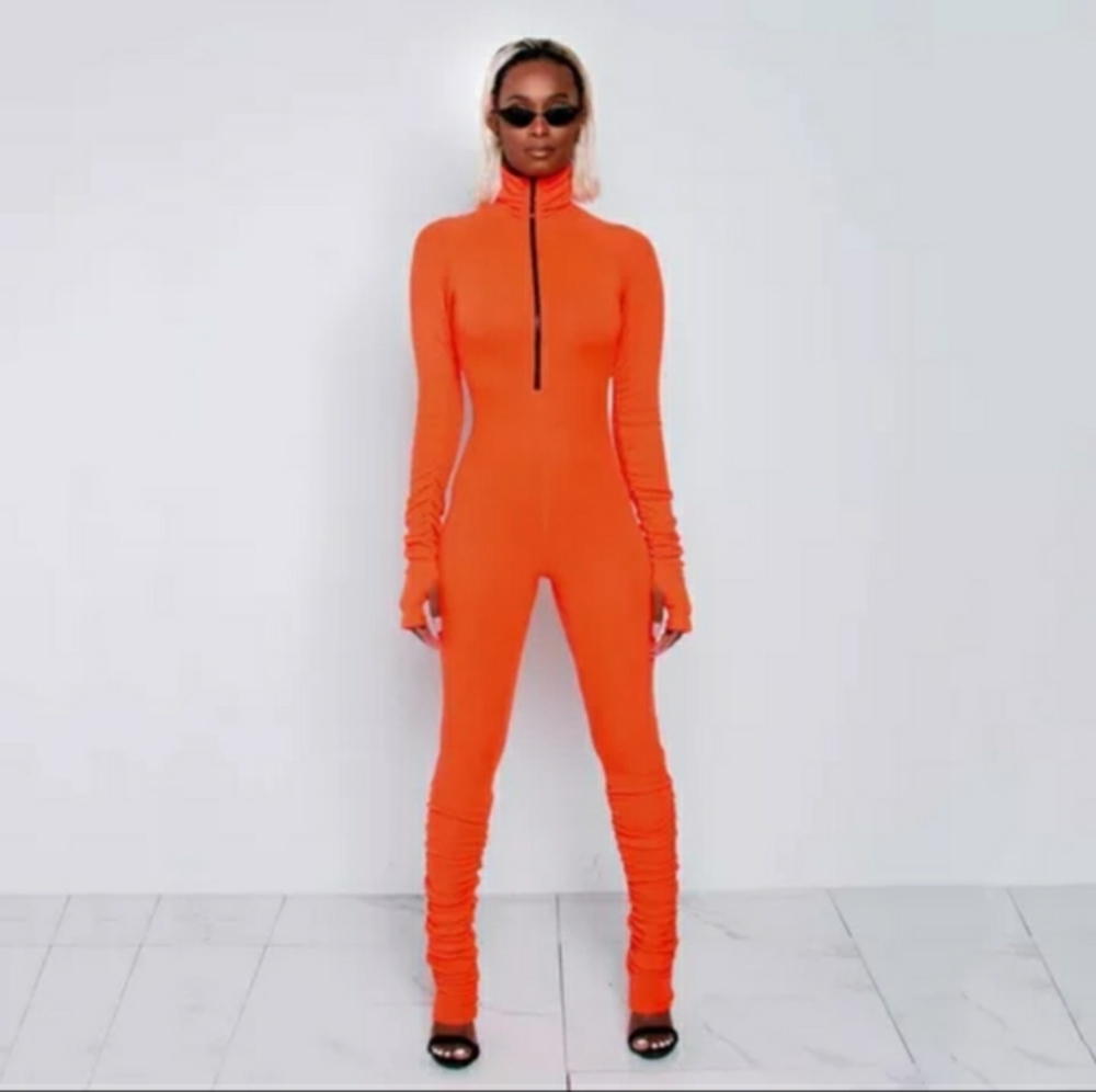 Long sleeved Stacked jumpsuit